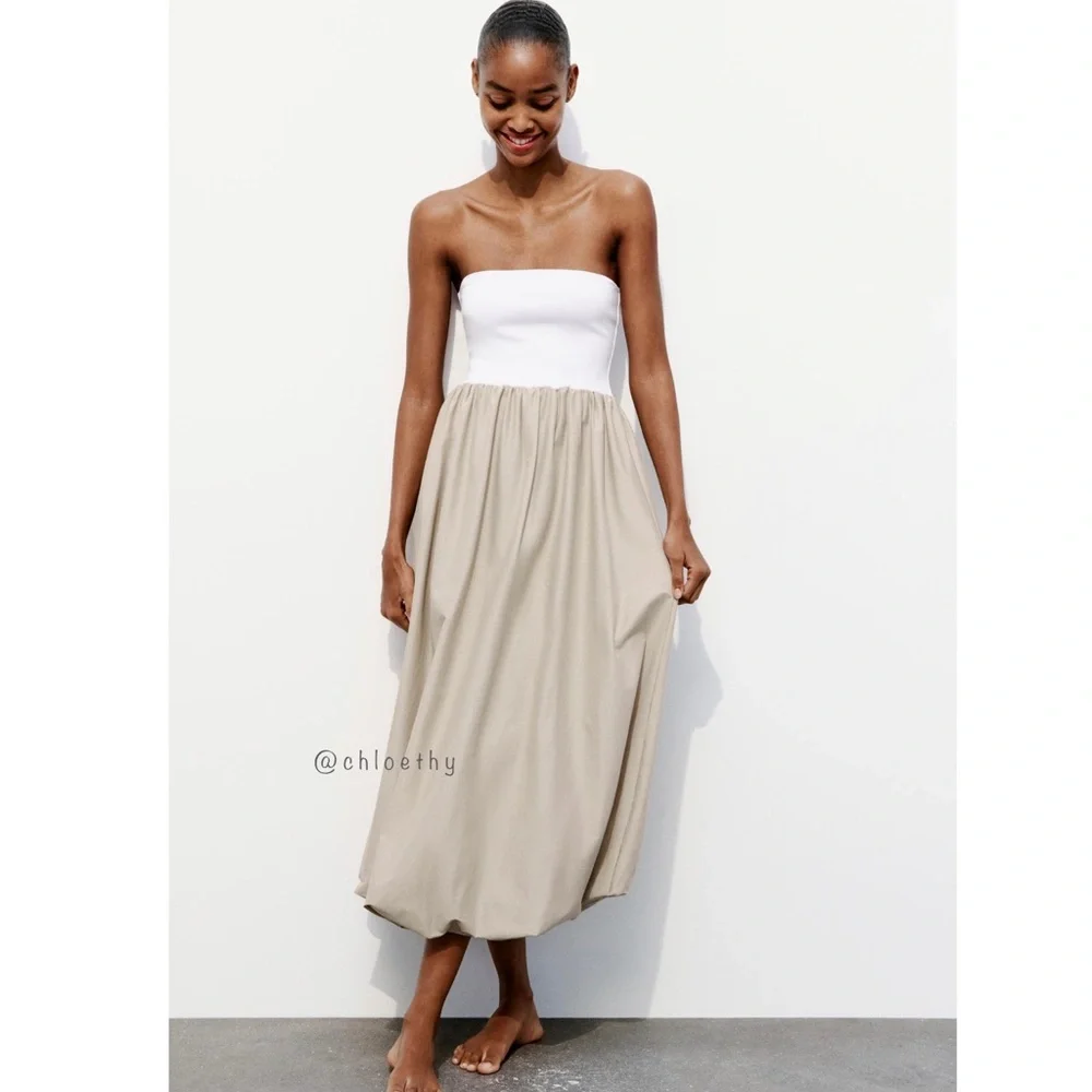 Zara COMBINATION BALLOON DRESS_2
